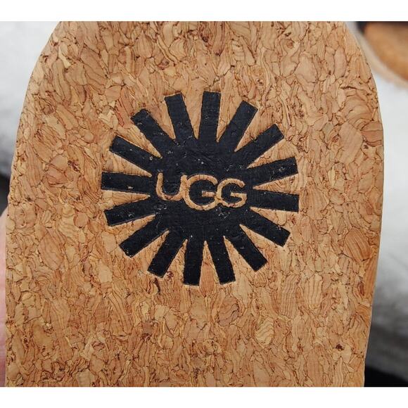 Ugg Suede Fringe Heeled Wedge Espadrille Sandals sz 8.5 - Picture 7 of 9